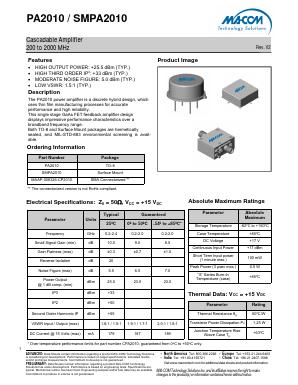 PA2010 Datasheet PDF M/A-COM Technology Solutions, Inc.