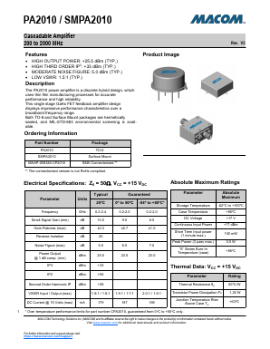PA2010 Datasheet PDF M/A-COM Technology Solutions, Inc.