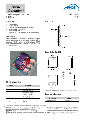 MABACT0068 Datasheet PDF M/A-COM Technology Solutions, Inc.