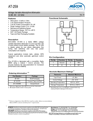 AT-259SMB Datasheet PDF M/A-COM Technology Solutions, Inc.