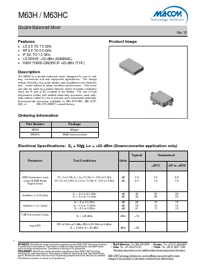 M63H Datasheet PDF M/A-COM Technology Solutions, Inc.