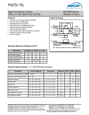 PH2731-75L Datasheet PDF M/A-COM Technology Solutions, Inc.