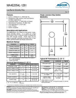 MA4E2054L-1261 Datasheet PDF M/A-COM Technology Solutions, Inc.