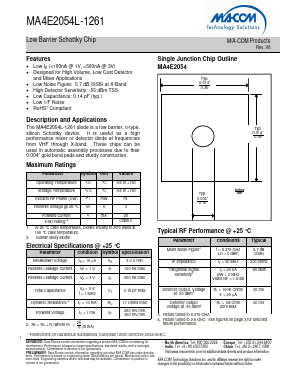 MA4E2054L-1261_V8 Datasheet PDF M/A-COM Technology Solutions, Inc.
