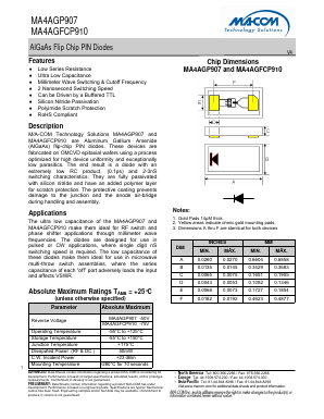 MA4AGP907 Datasheet PDF M/A-COM Technology Solutions, Inc.