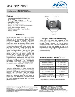 MA4P7452F-1072T Datasheet PDF M/A-COM Technology Solutions, Inc.
