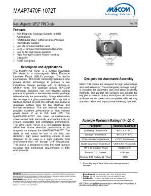 MA4P7470F-1072T Datasheet PDF M/A-COM Technology Solutions, Inc.