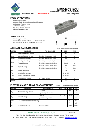 MMD400S160U Datasheet PDF MacMic