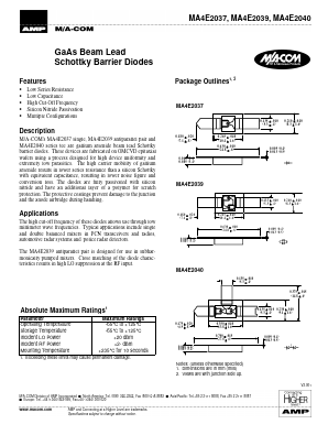 MA4E2037 Datasheet PDF Tyco Electronics
