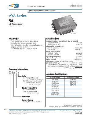 36AYA6A Datasheet PDF Tyco Electronics