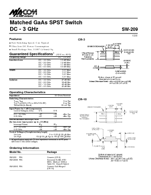 SW-209GPIN Datasheet PDF Tyco Electronics