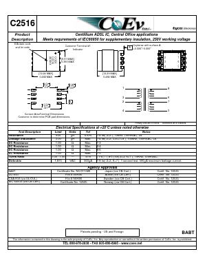 C2516 Datasheet PDF Tyco Electronics