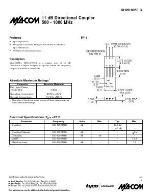 CH20-0059-S Datasheet PDF Tyco Electronics