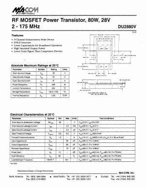 DU2880V Datasheet PDF Tyco Electronics
