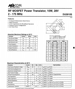 DU2810 Datasheet PDF Tyco Electronics