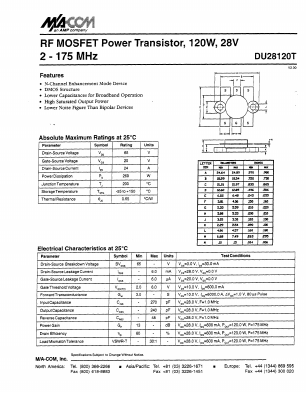DU28120T Datasheet PDF Tyco Electronics