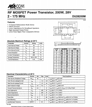 DU28200 Datasheet PDF Tyco Electronics