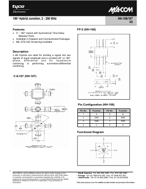 HH-106PIN Datasheet PDF Tyco Electronics