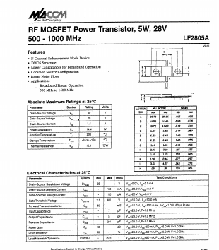 LF2805A Datasheet PDF Tyco Electronics