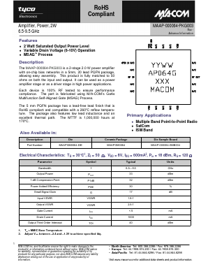 MAAP-000064-PKG003 Datasheet PDF Tyco Electronics