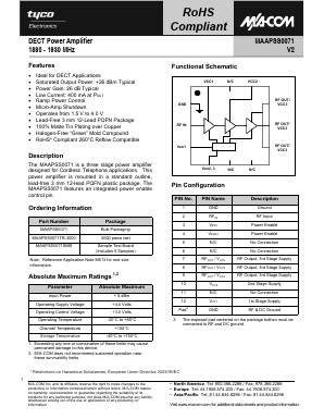 MAAPSS0071 Datasheet PDF Tyco Electronics