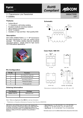 MABACT0060 Datasheet PDF Tyco Electronics