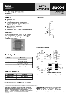 MABACT0064 Datasheet PDF Tyco Electronics