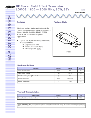 MAPLST1820-060CF Datasheet PDF Tyco Electronics