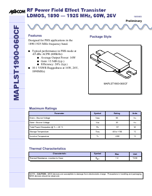 MAPLST1900-060CF Datasheet PDF Tyco Electronics