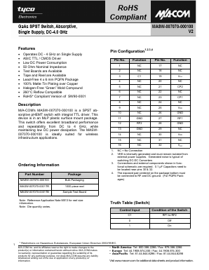 MASW-007070-000100 Datasheet PDF Tyco Electronics