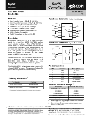 MASW-007221-TR3000 Datasheet PDF Tyco Electronics