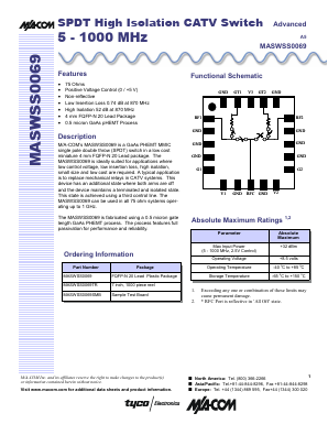 MASWSS0069 Datasheet PDF Tyco Electronics