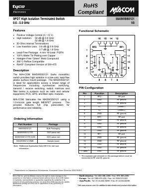 MASWSS0121 Datasheet PDF Tyco Electronics