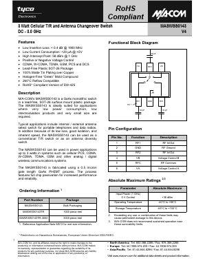 MASWSS0143 Datasheet PDF Tyco Electronics