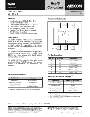 MASWSS0151TR-3000 Datasheet PDF Tyco Electronics