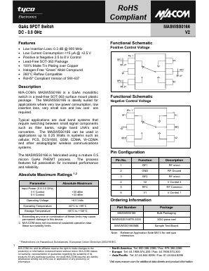 MASWSS0166 Datasheet PDF Tyco Electronics