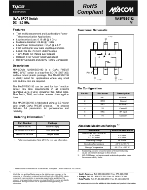 MASWSS0192 Datasheet PDF Tyco Electronics