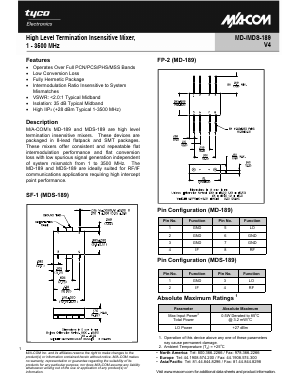MDS-189 Datasheet PDF Tyco Electronics