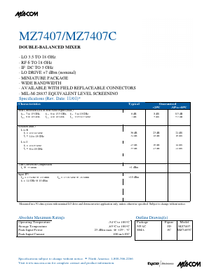 MZ7407 Datasheet PDF Tyco Electronics