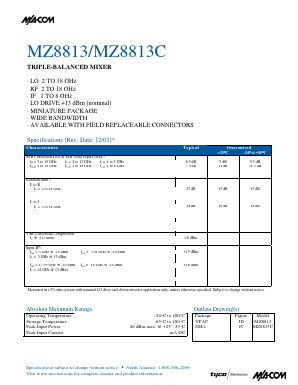 MZ8813 Datasheet PDF Tyco Electronics