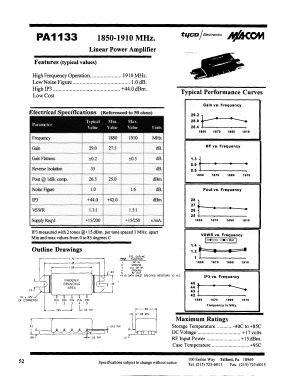 PA1133 Datasheet PDF Tyco Electronics