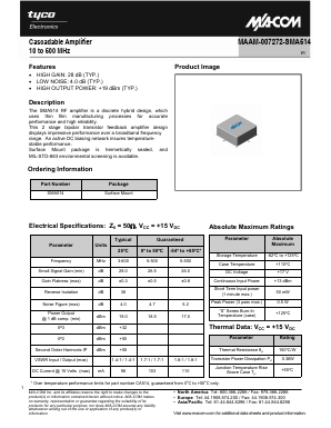 MAAM-007272-SMA514 Datasheet PDF Tyco Electronics