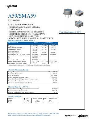 SMA59 Datasheet PDF Tyco Electronics