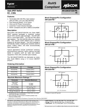SW-226-PIN Datasheet PDF Tyco Electronics