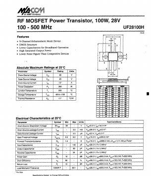 UF28100H Datasheet PDF Tyco Electronics