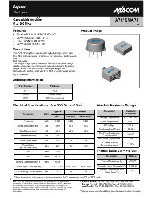 A71 Datasheet PDF Tyco Electronics