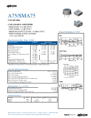 SMA75 Datasheet PDF Tyco Electronics