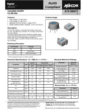 A75 Datasheet PDF Tyco Electronics