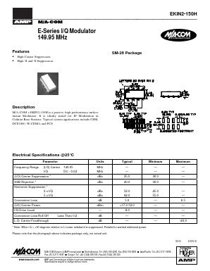 EKIN2-150H Datasheet PDF Tyco Electronics