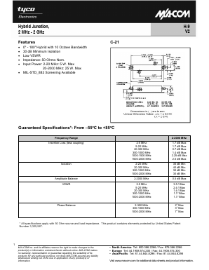 H-9 Datasheet PDF Tyco Electronics